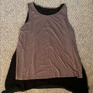 Worthington Tunic Blouse size XL Light Brown with sheer Black lining